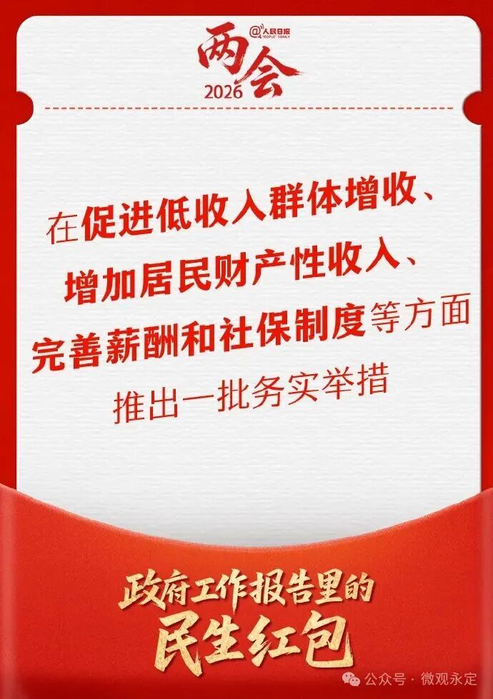 快查收！政府工作报告里的民生红包